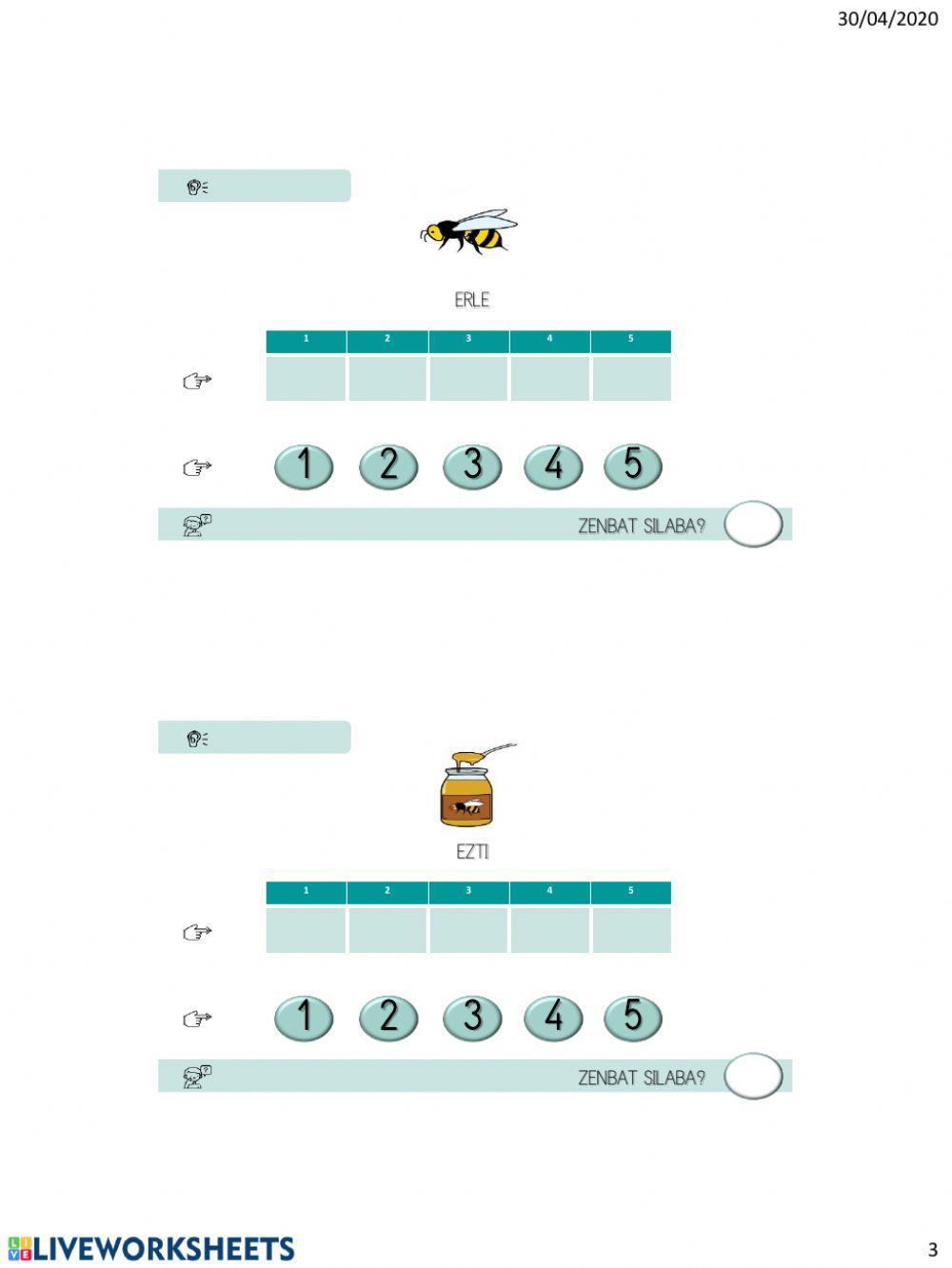 SILABAK ZENBATU (Udaberriko hiztegiarekin eta audioarekin)