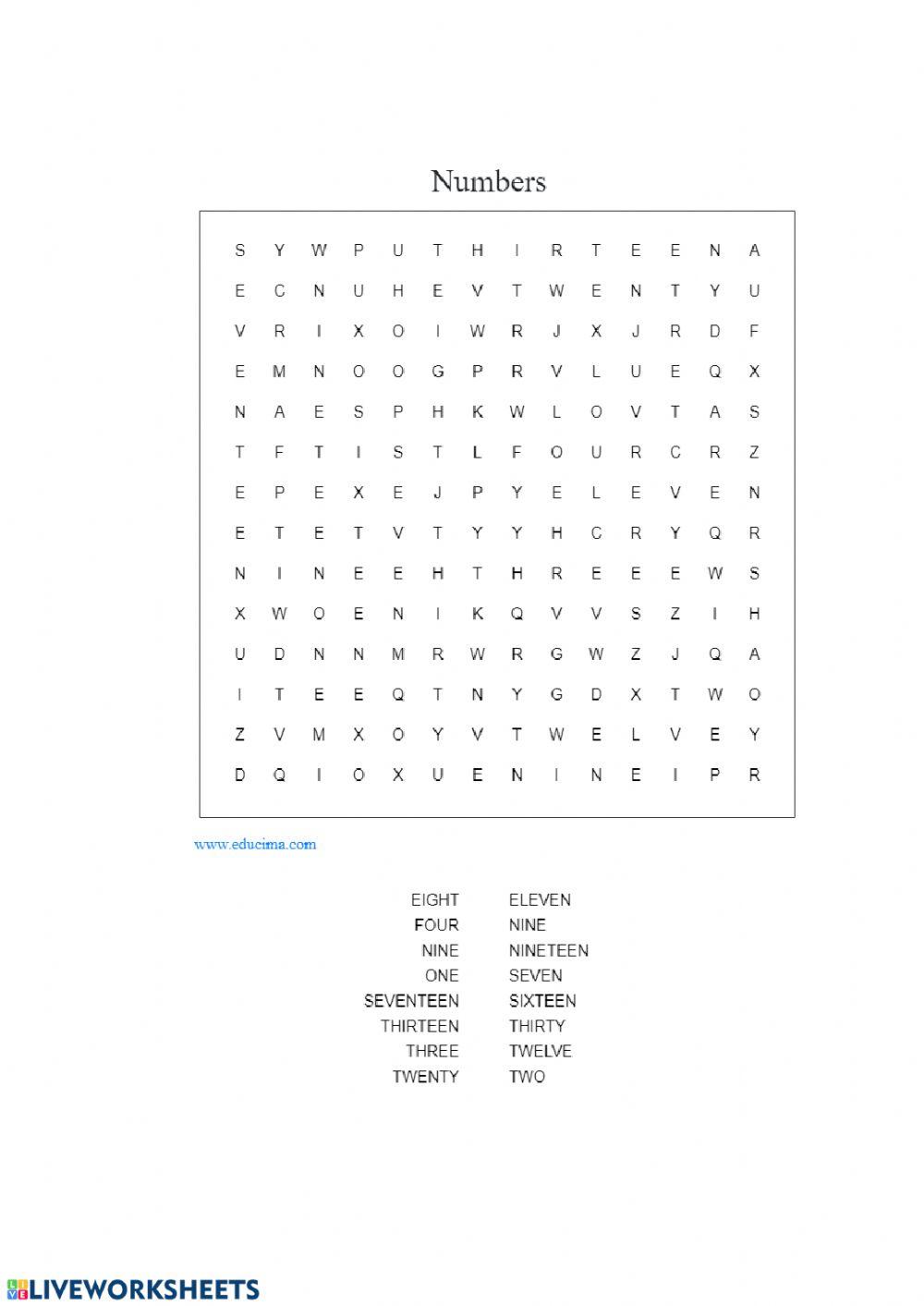 Numbers alphabet soup