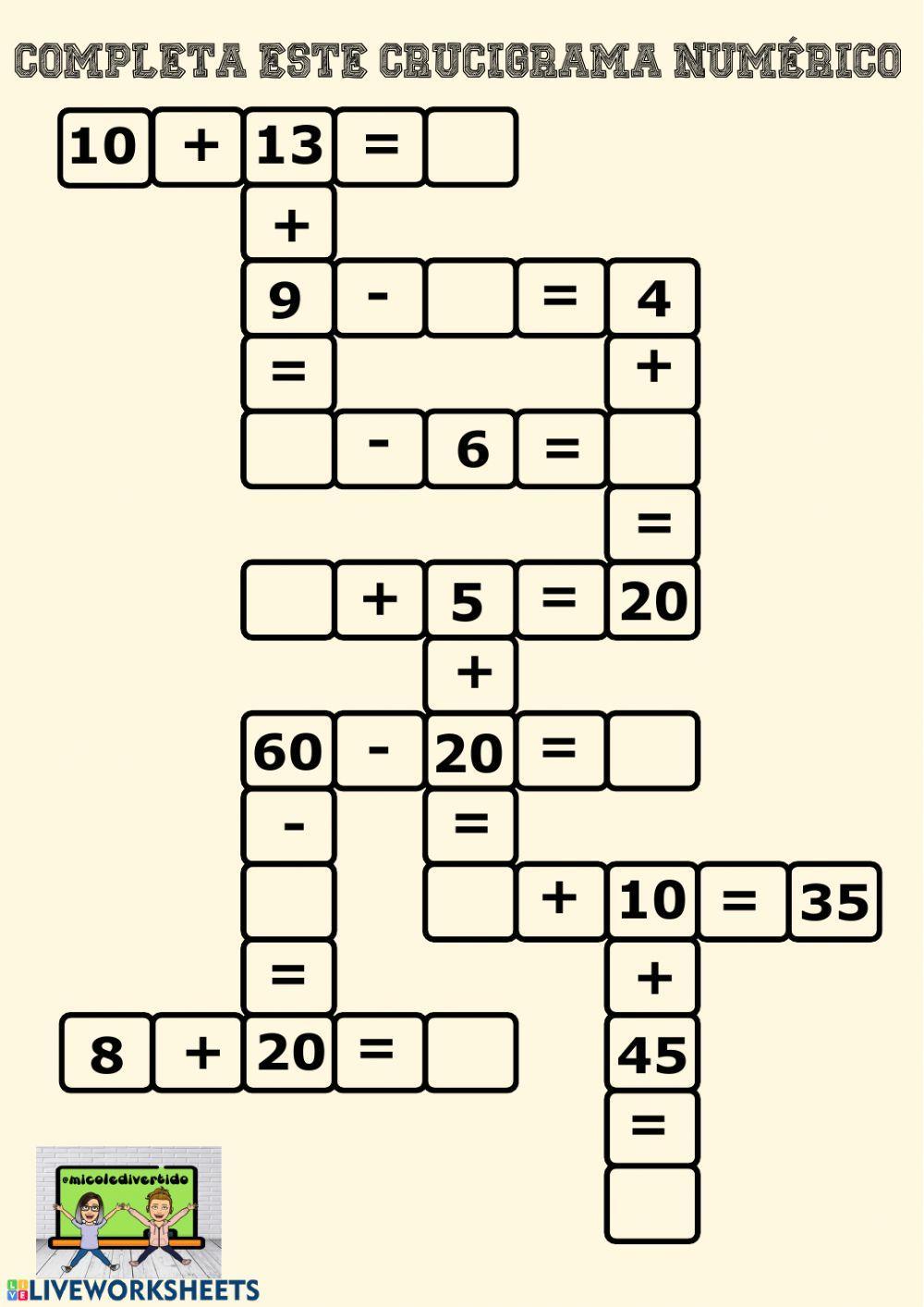 Crucigrama numérico