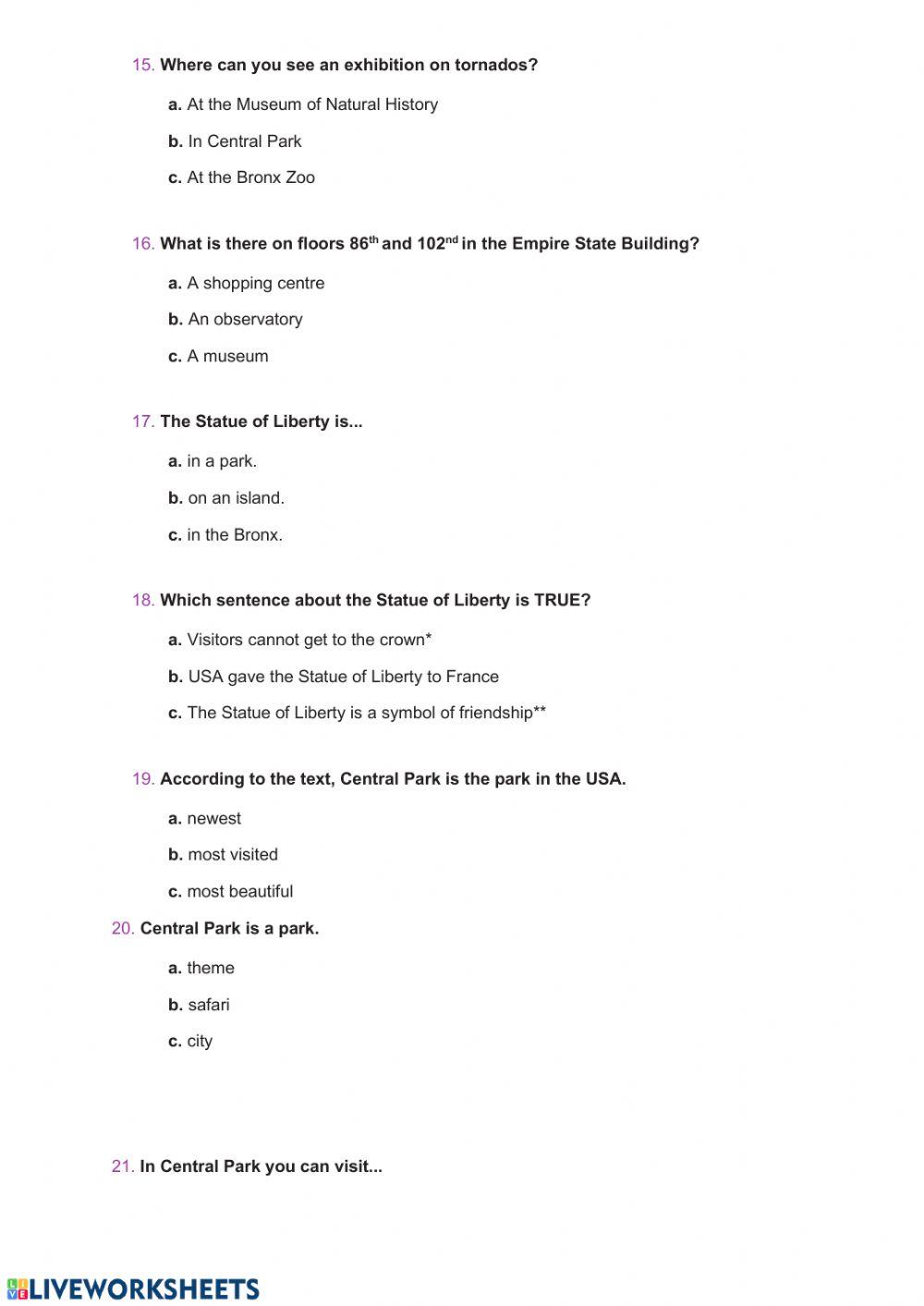 Reading comprehension