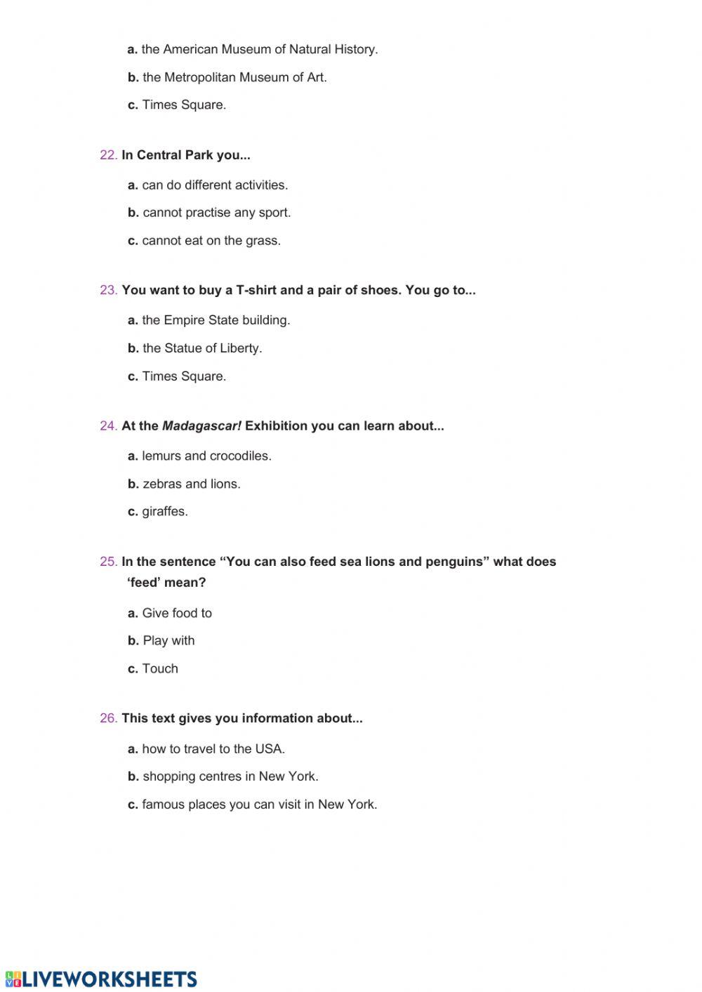 Reading comprehension