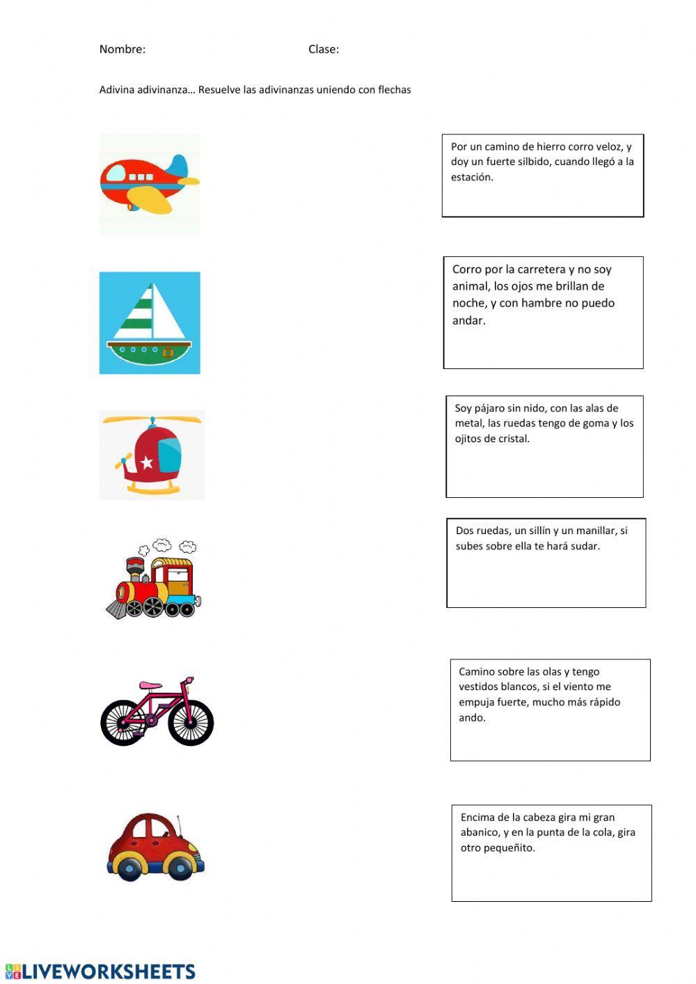 Adivinanzas medios de transportes