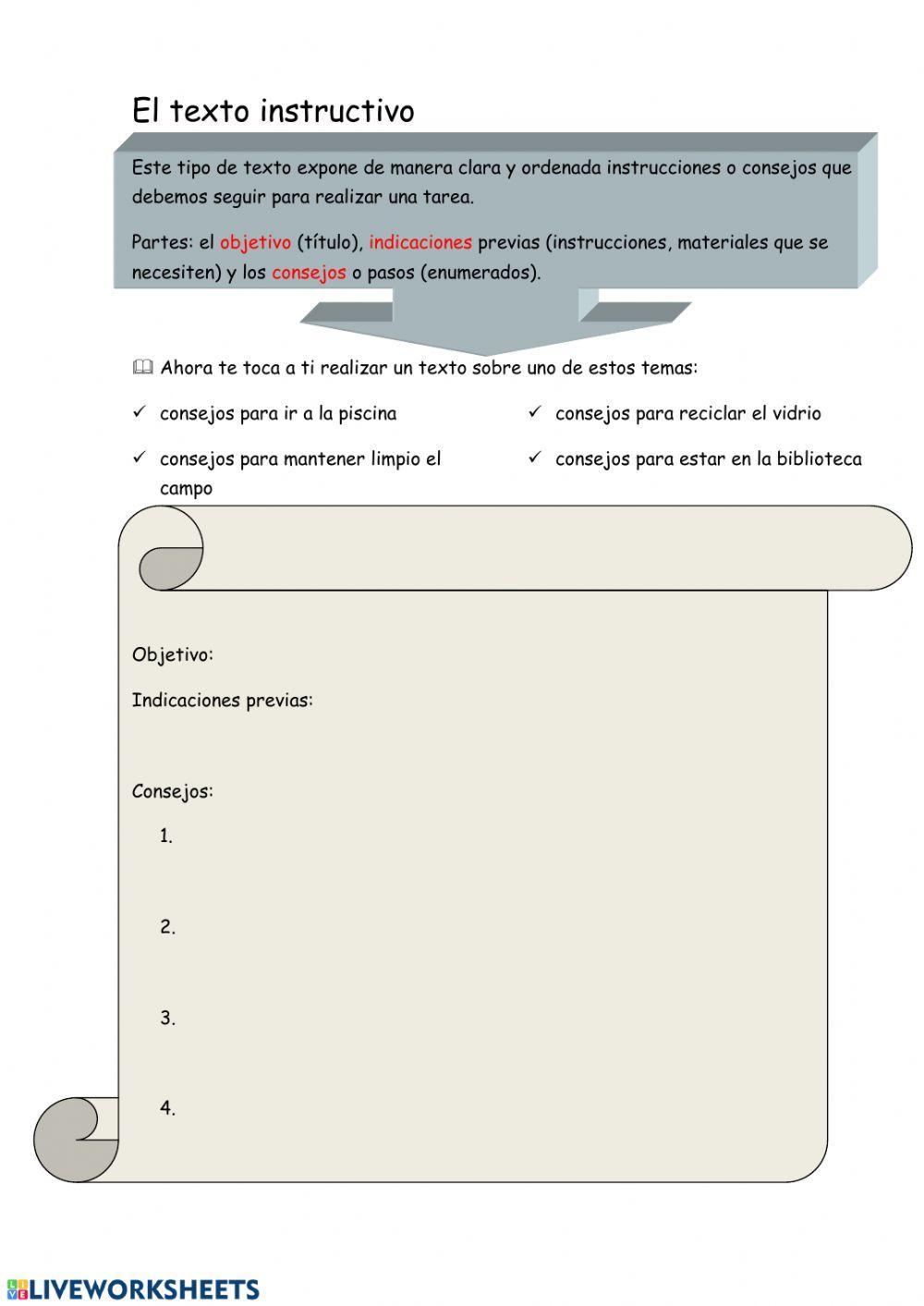 Texto instructivo Lengua