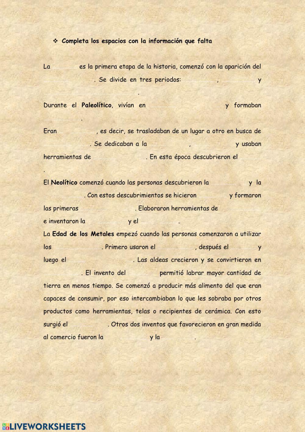 Resumen La Prehistoria