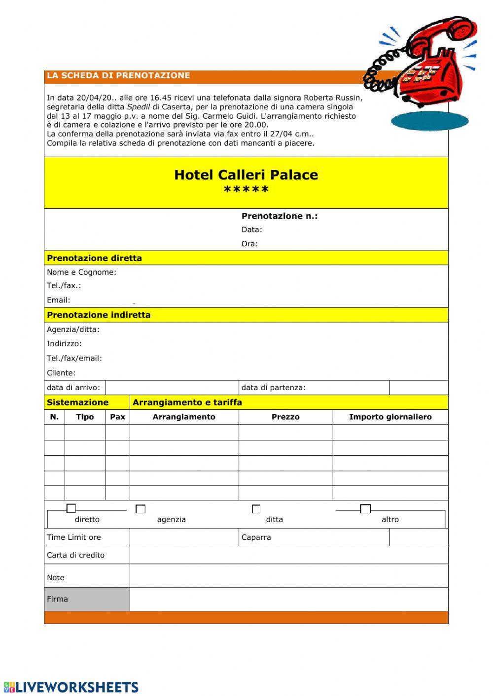 Esercizio La Prenotazione