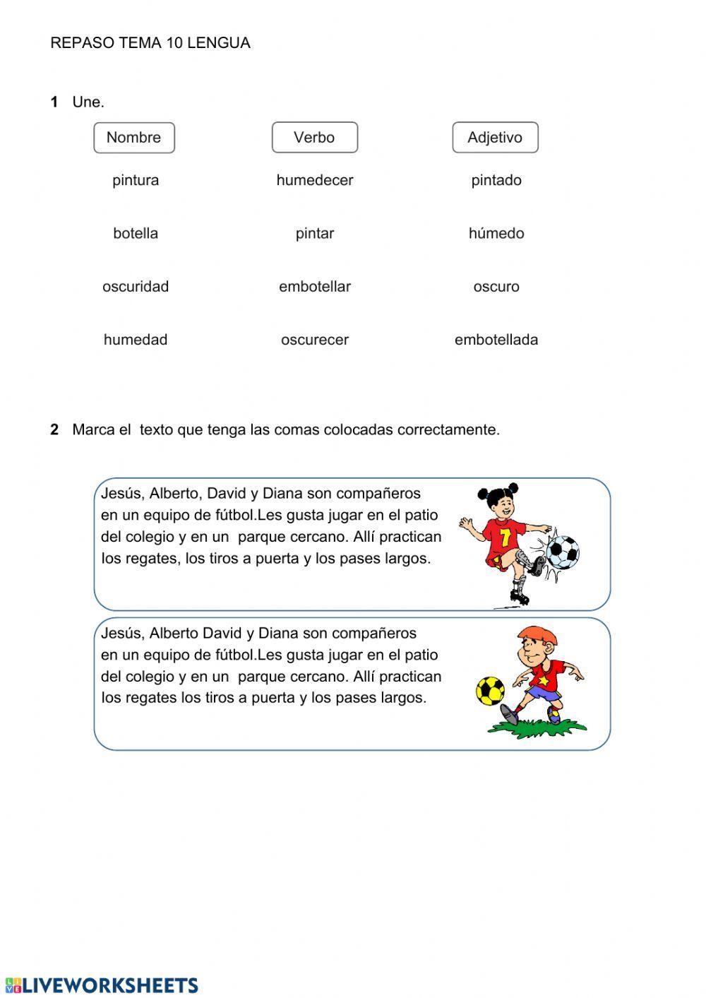 REPASANDO EL TEMA 10 .LENGUA 2º