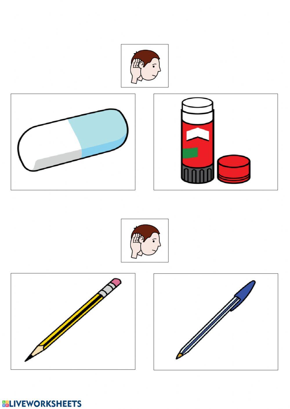 Gli oggetti scolastici