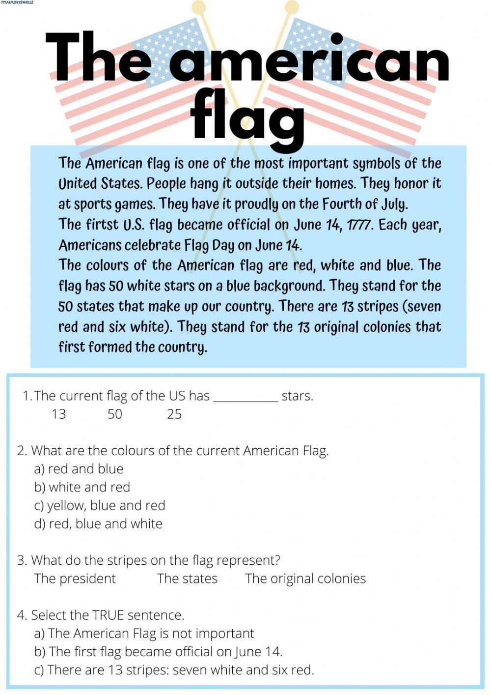 Reading: the american flag