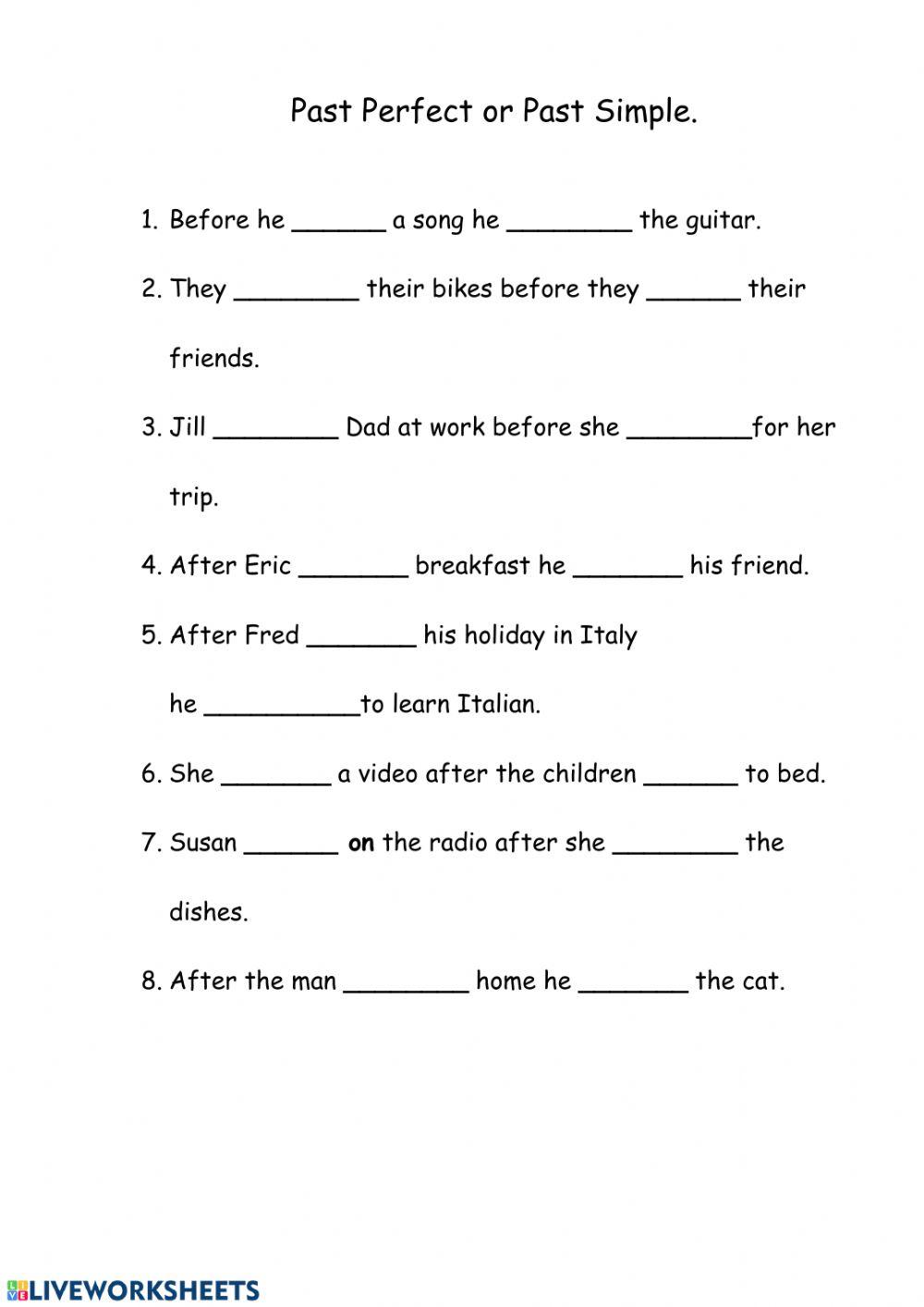 Past perfect v Past Simple