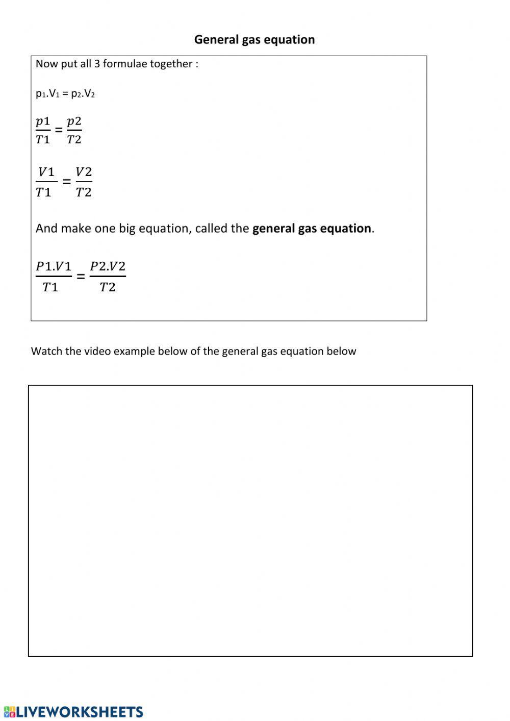 Gases worksheet 2
