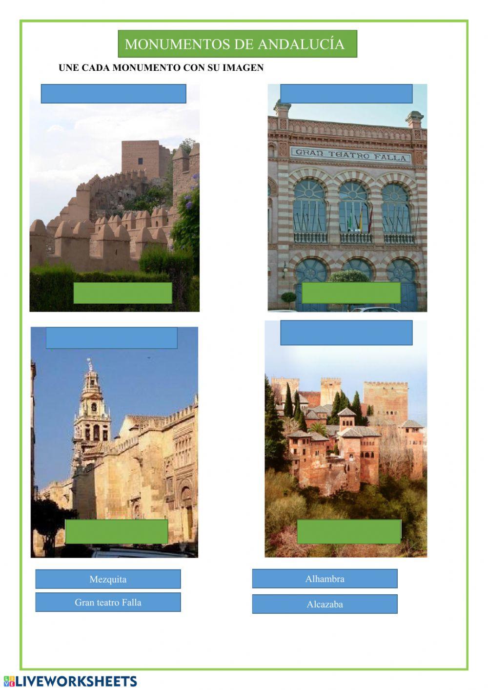 Los monumentos de Andalucía Los monumentos de Andalucía