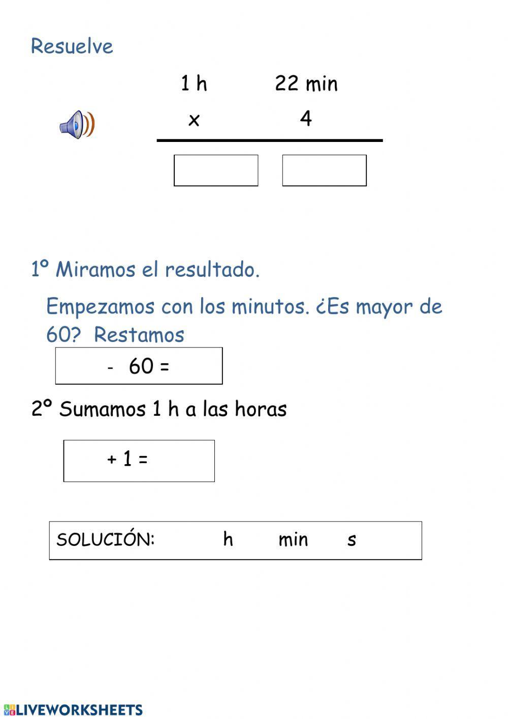 Multiplicacion de unidades de tiempo