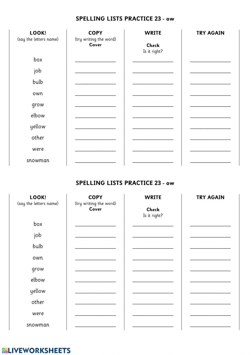 spelling-list-23-interactive-worksheet-live-worksheets