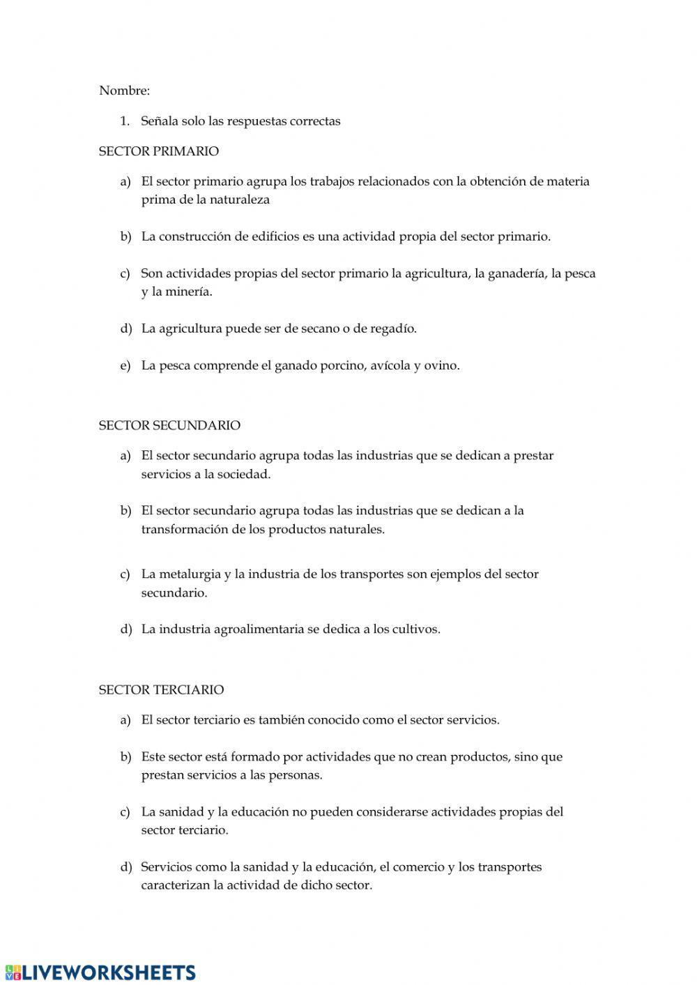 Sectores económicos