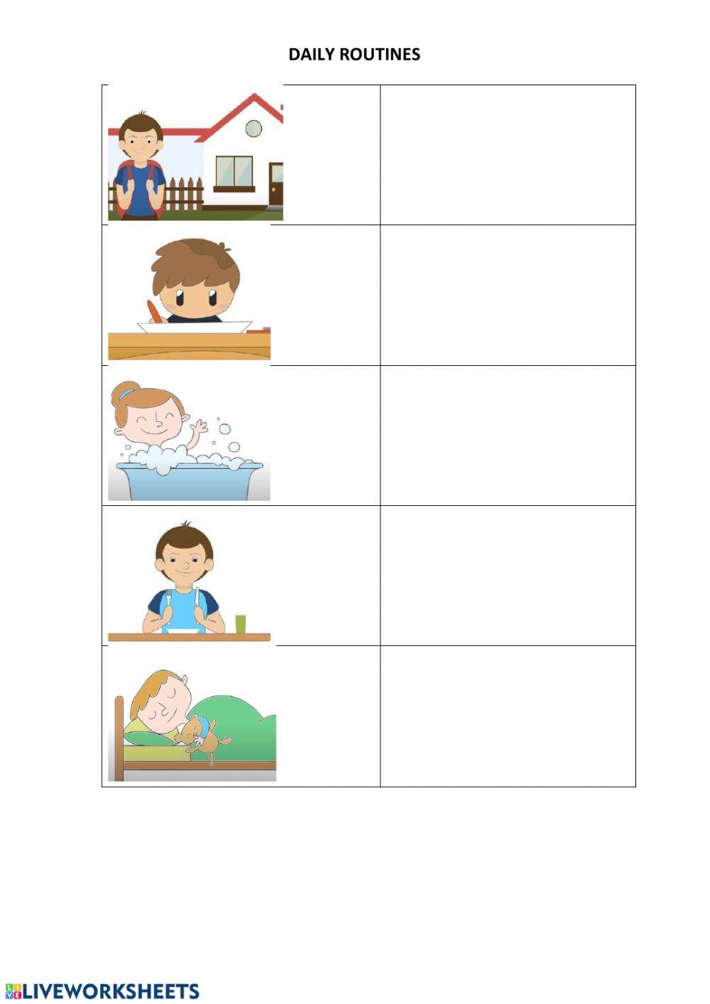 Daily Routines Worksheet