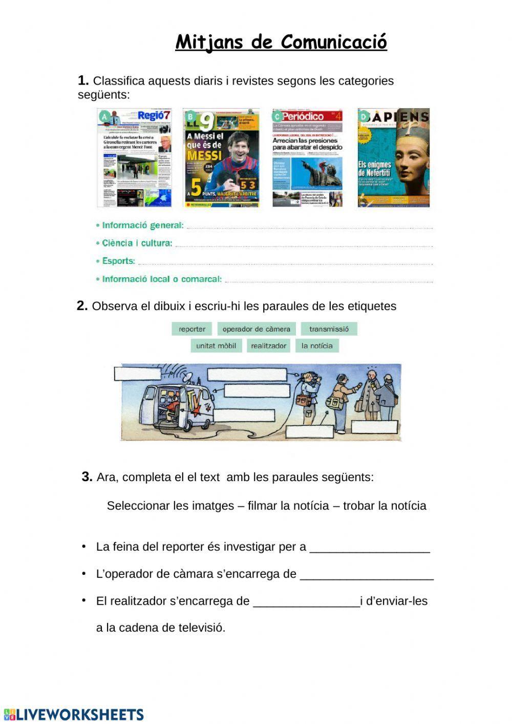 Mitjans de comunicació: diari i tele