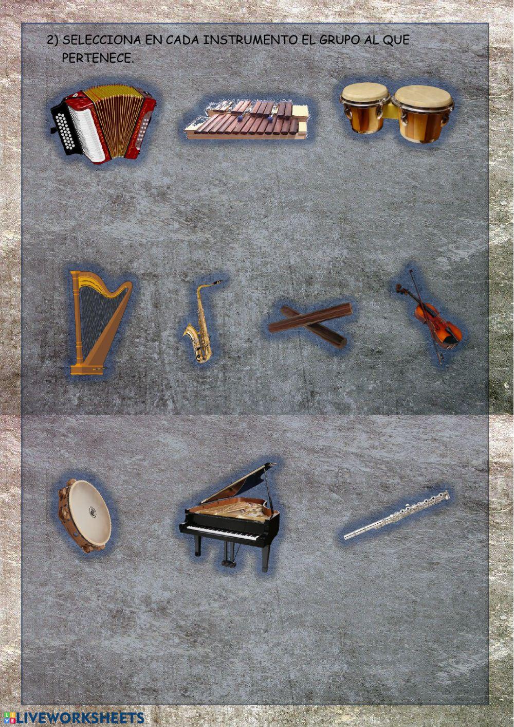 Instrumentos musicales - familias