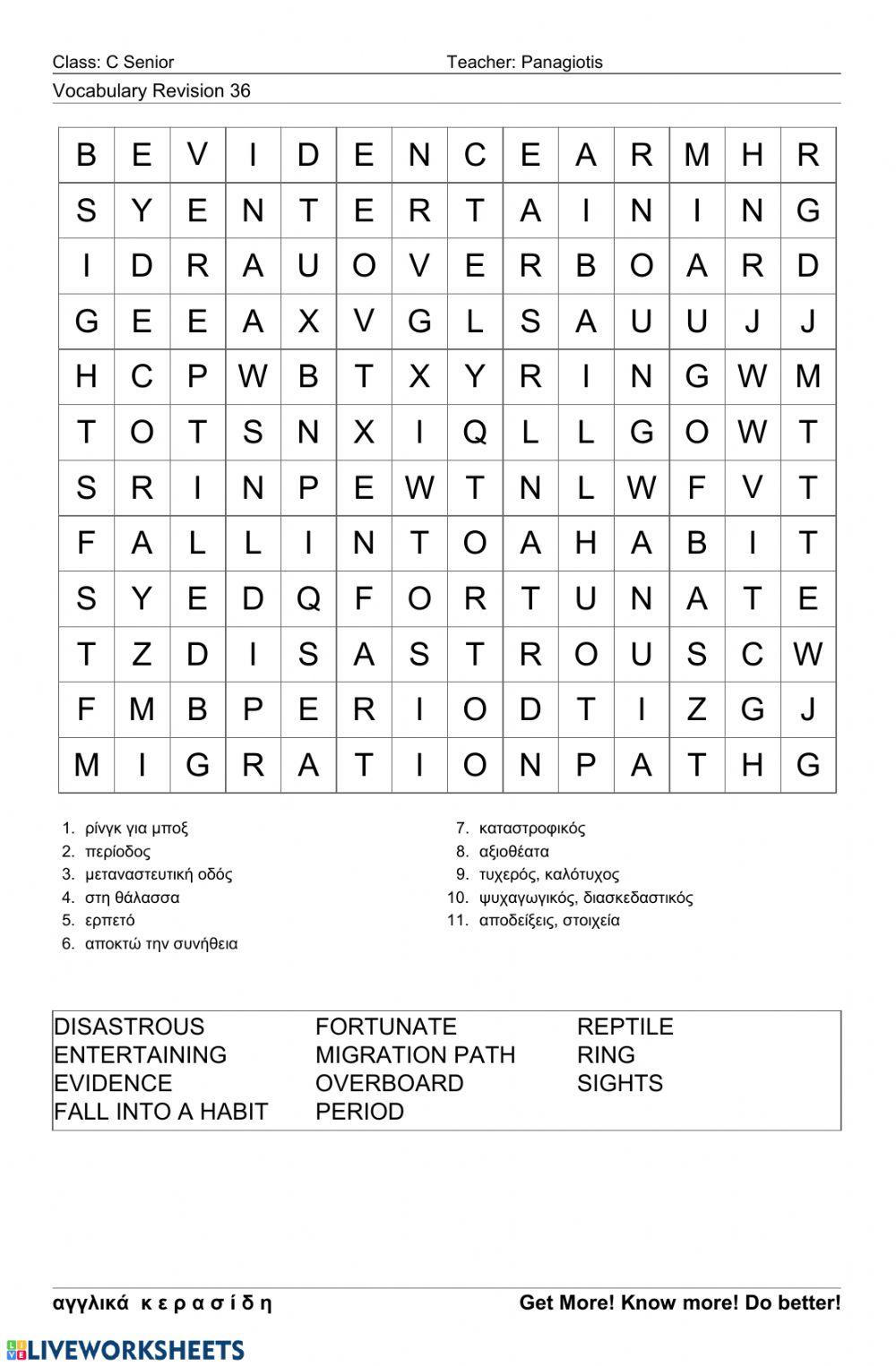 Csenior Wordsearch 36