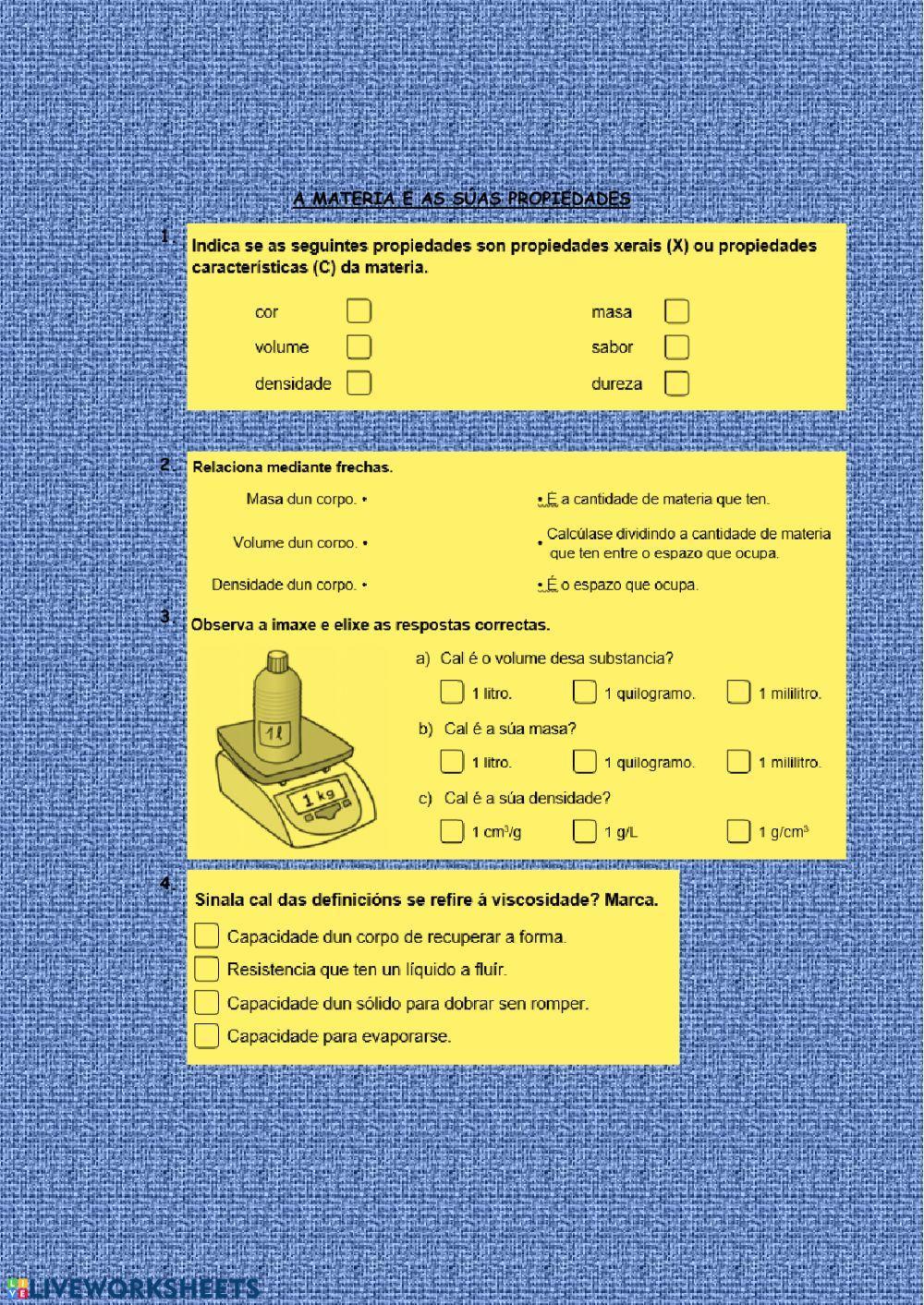 A materia e as súas propiedades