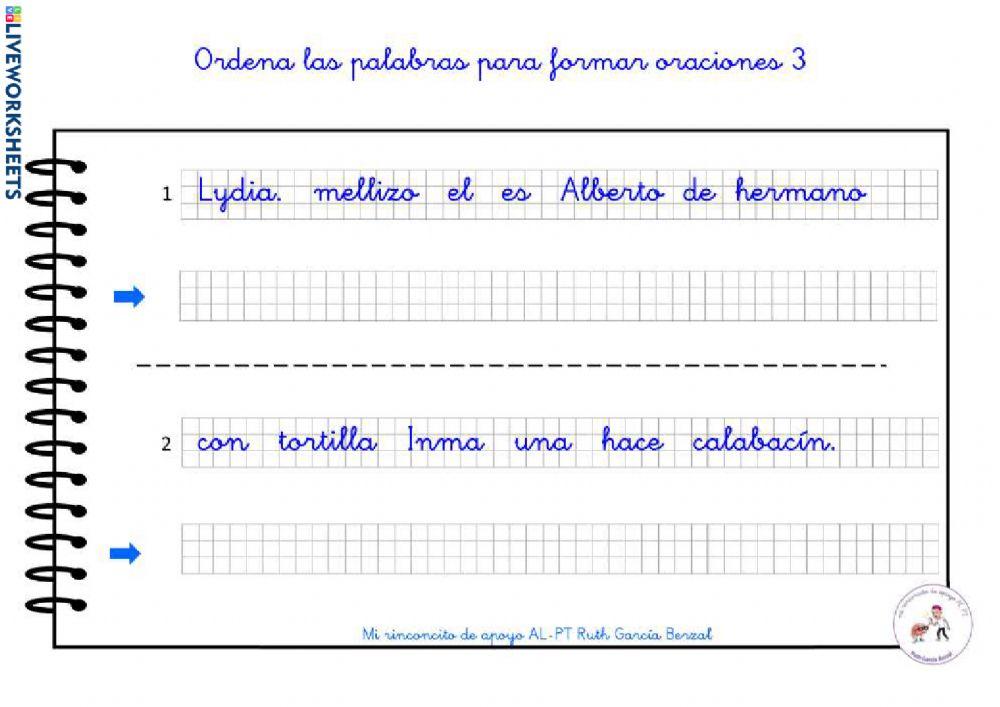 Ordena palabras 3 (2º tramo)