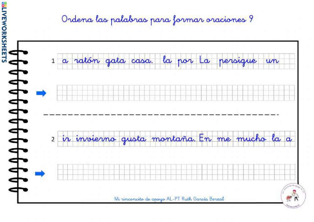 Ordena palabras 9 (2º tramo)