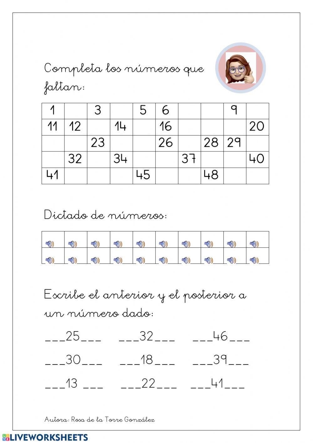 Numeración hasta 50