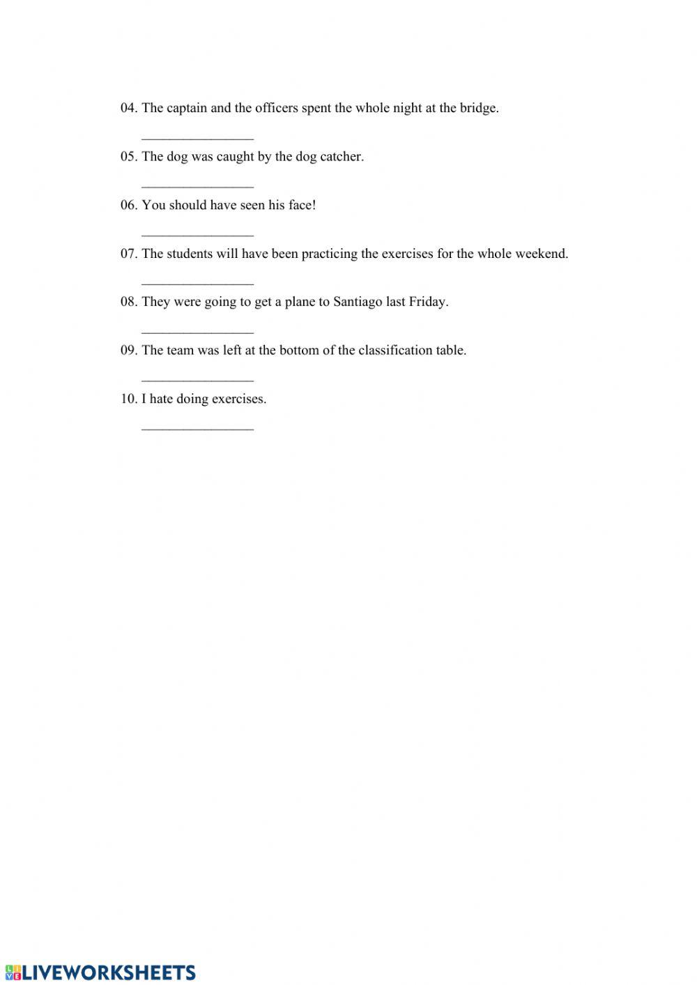 Subject and Verb in the sentence