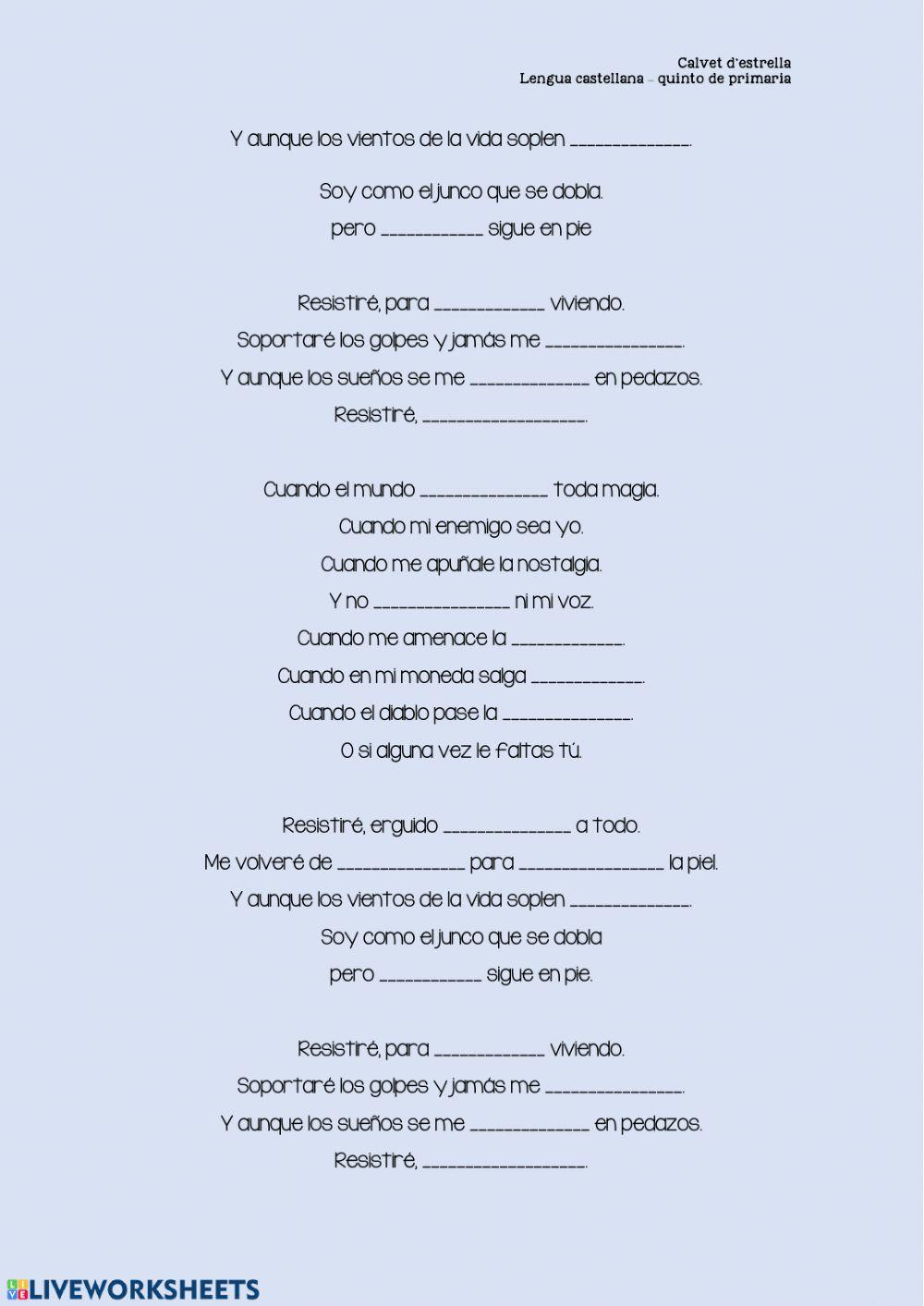 Dictado con canciones. Trabajamos el sonido de la ''r''. Dictado con canciones. Trabajamos el sonido de la ''r''.