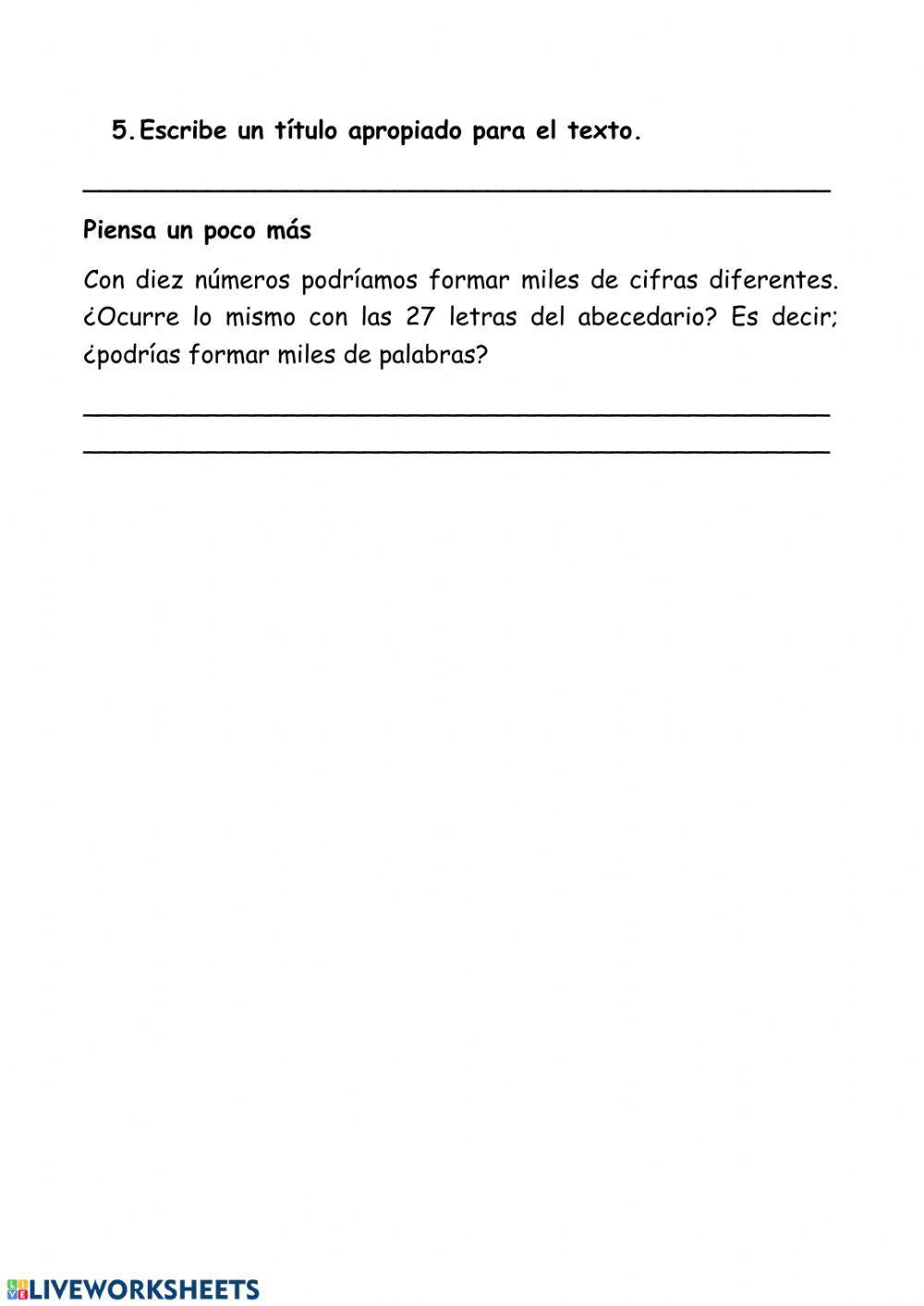 Comprensión lectora nº 1