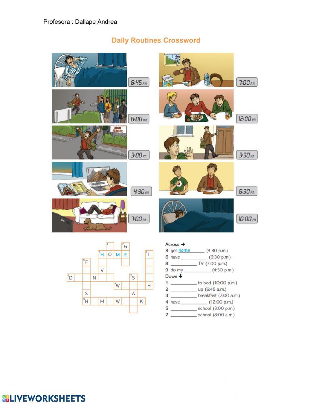 143408 Daily Routines Crossword Andrea Dallape