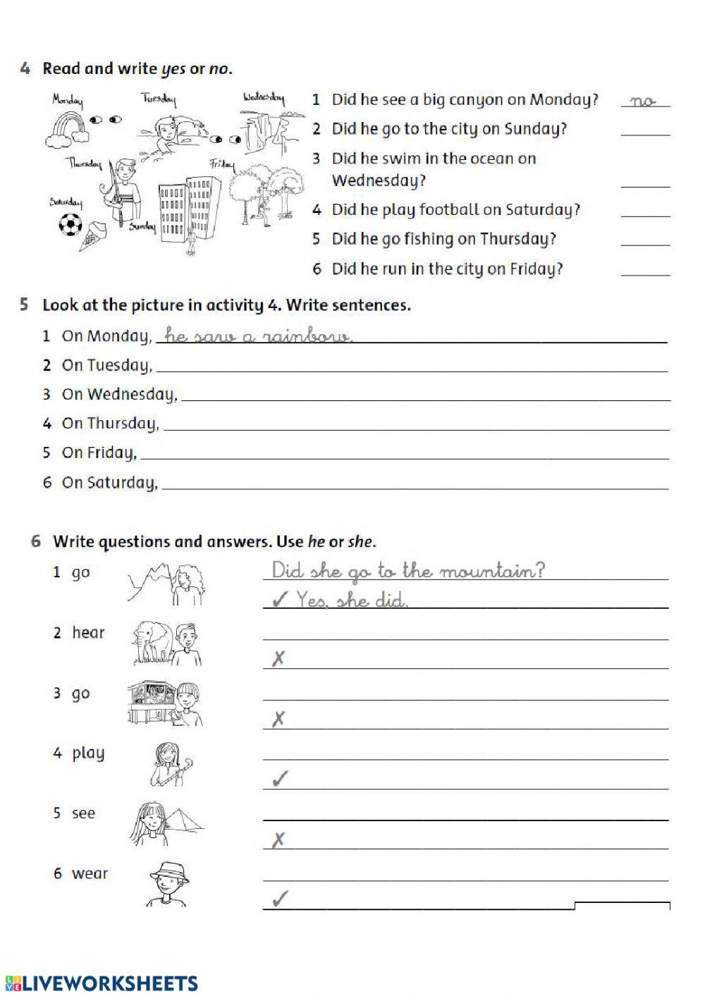 Places and verbs in the past