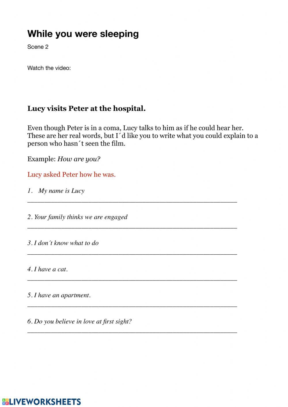 WhileYouWereSleeping-ReportedSpeech