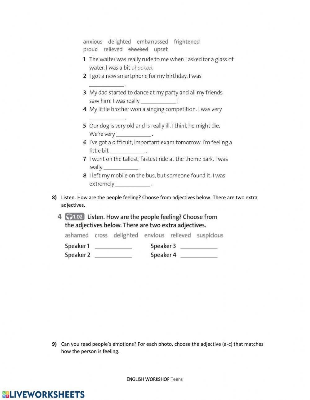 UNIT 1: Feelings (Solutions Pre-Intermediate)