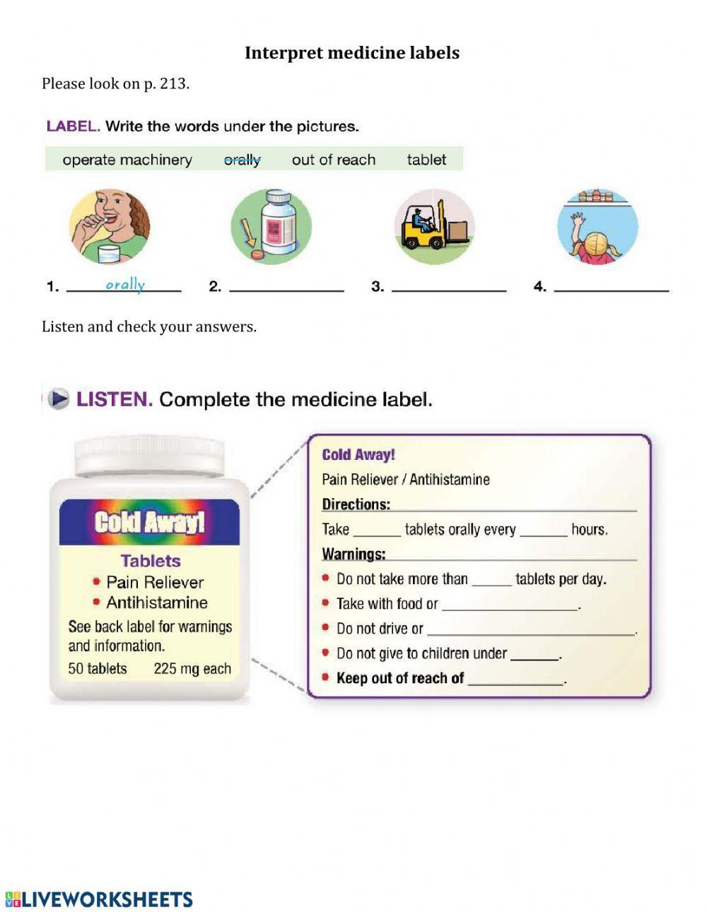Interpret a Medicine Label