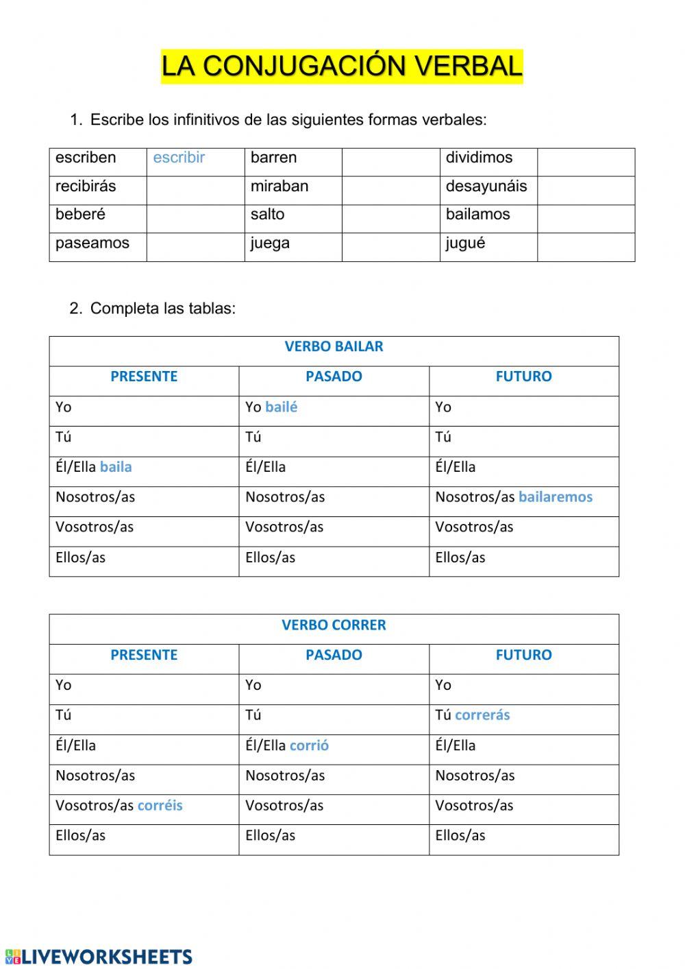 Repaso de Verbos 3º E.P.