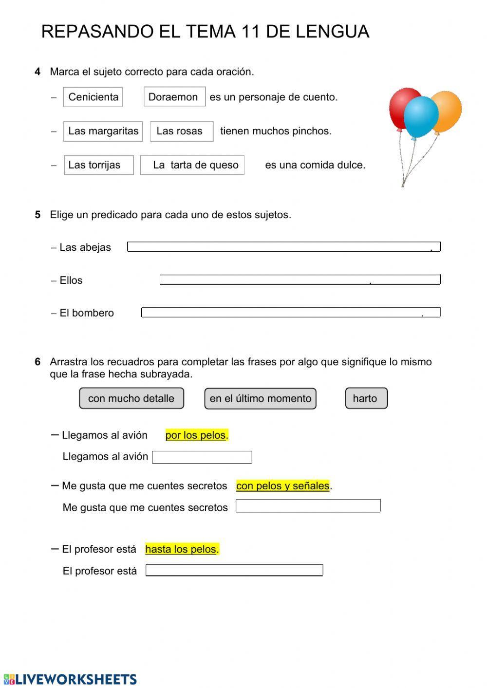 REPASANDO EL TEMA 11 .LENGUA 2º