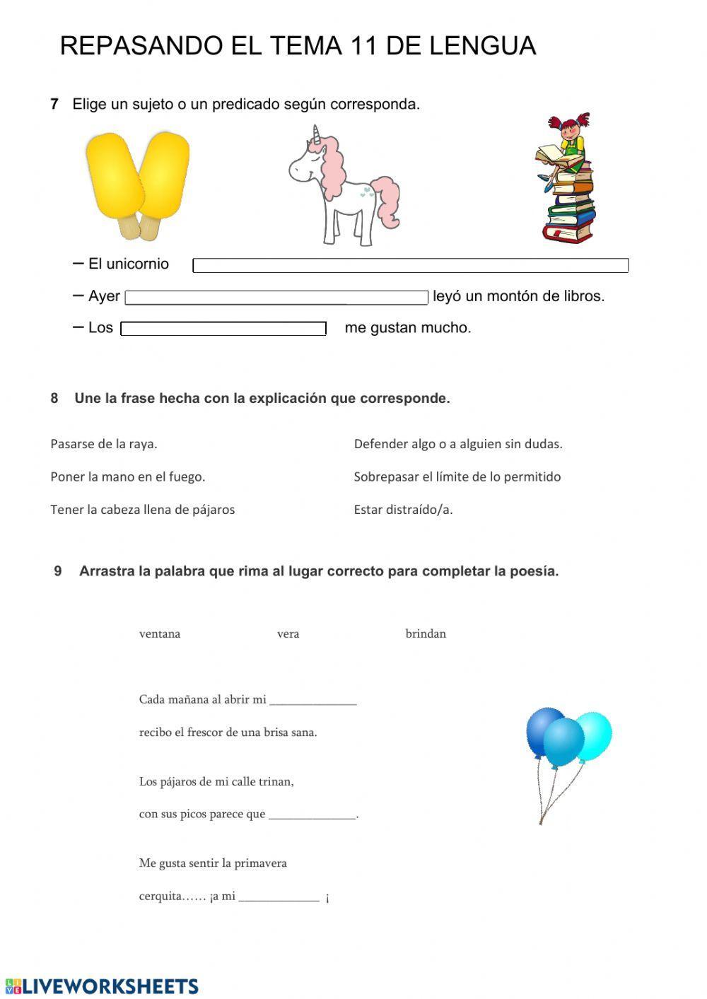 REPASANDO EL TEMA 11 .LENGUA 2º