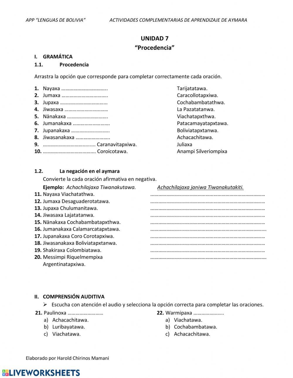 Unidad 7 Procedencia