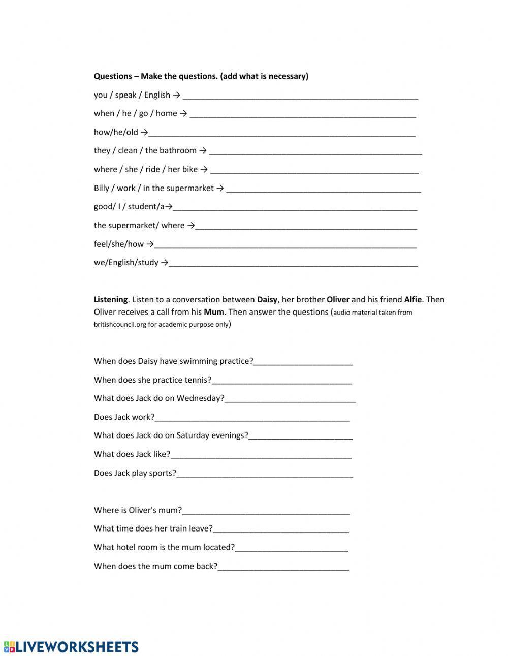 Workshop on simple present