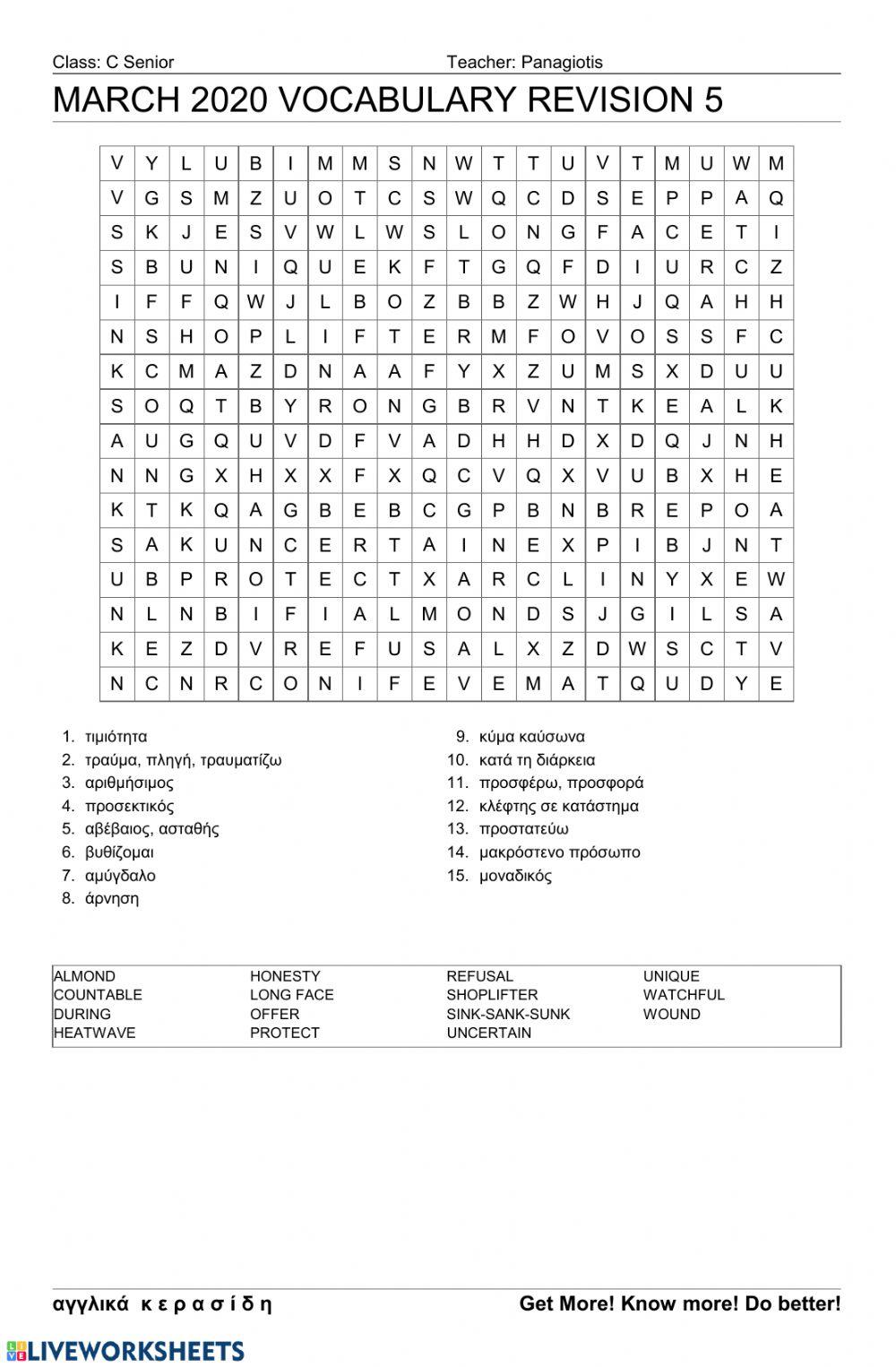 Csenior Wordsearch 5