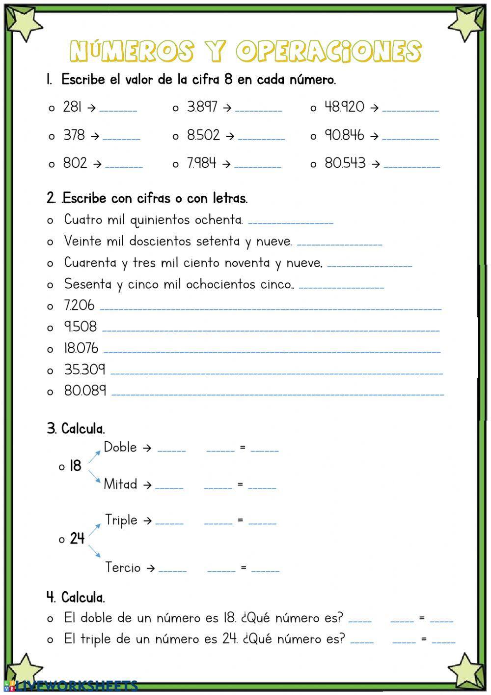 Números y operaciones