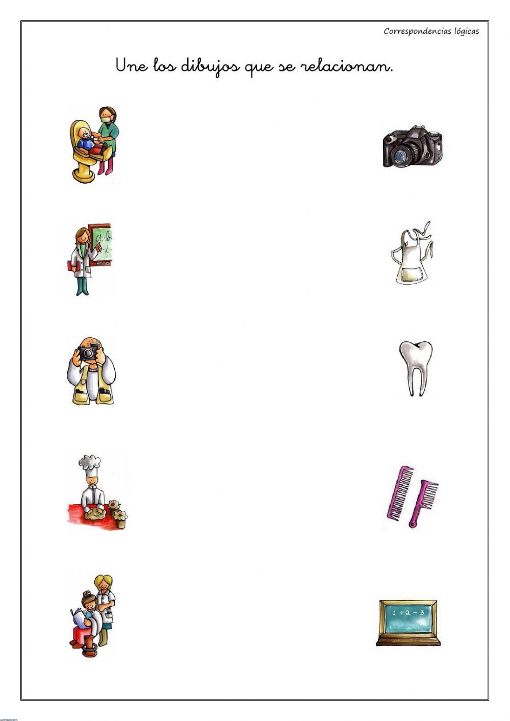 Unir con flechas profesiones