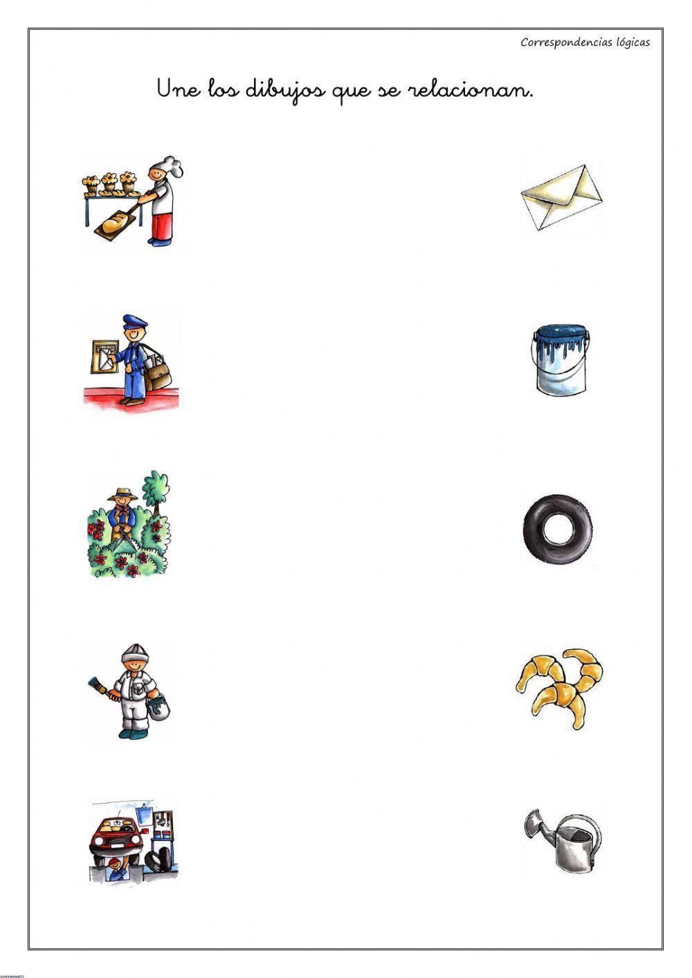 Unir con flechas profesiones