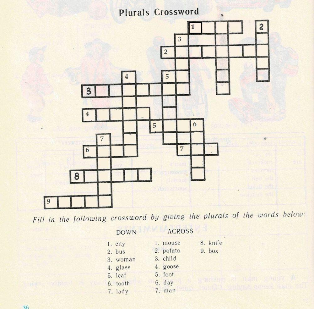 Plurals Crossword