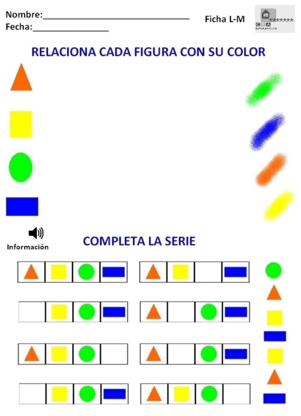 Relacionar colores y colocar formas