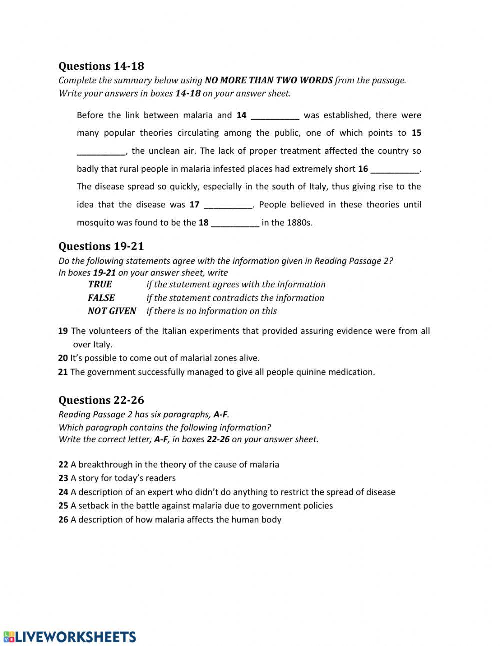 Res ielts success les 7 READING 2 CONQUEST OF MALARIA