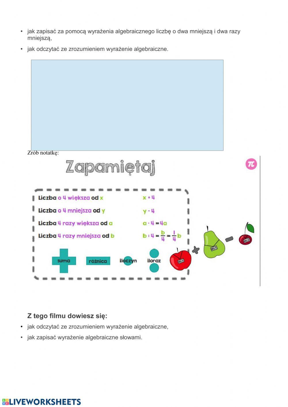 Wyrażenia algebraiczne