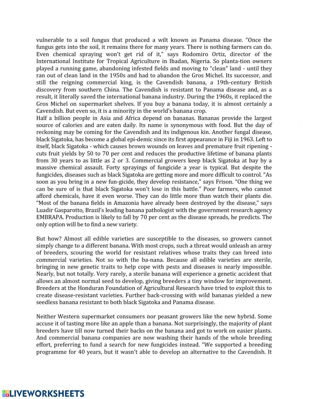 Res ielts success les 9 READING 1 GOING BANANAS