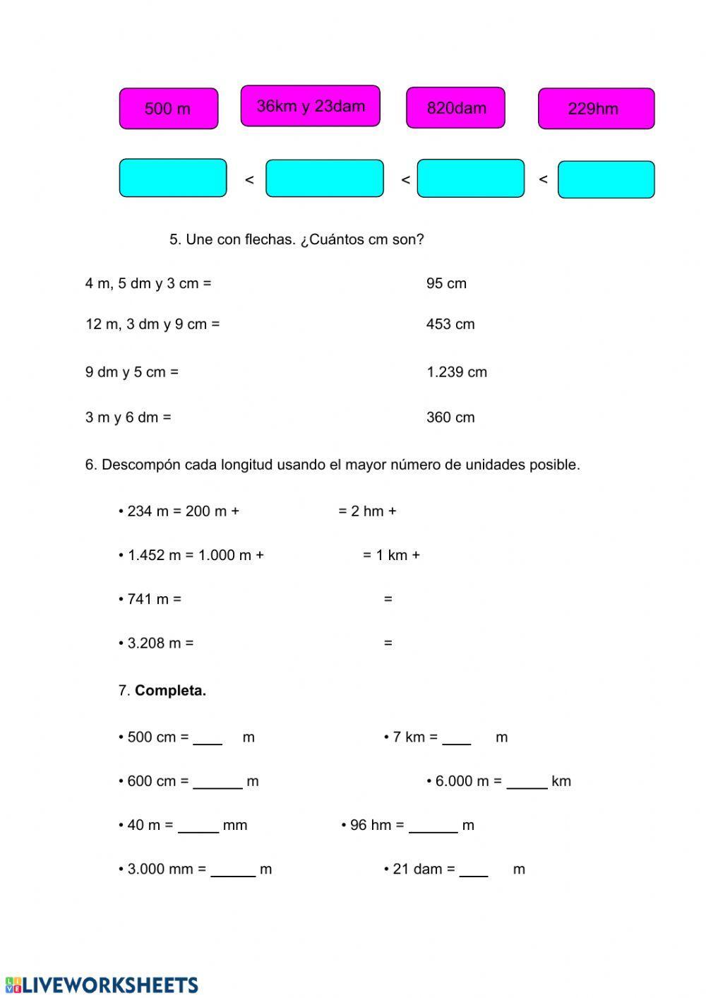 Examen Unidades de Longitud