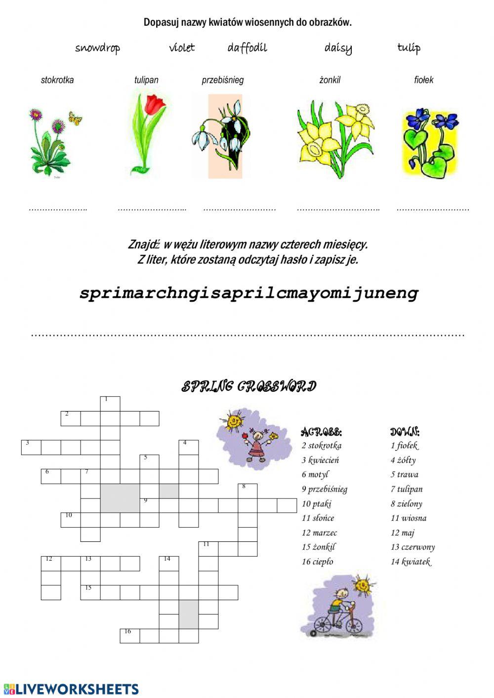 Spring crossword Spring crossword